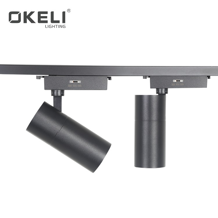 OKELI High Brightness 10W 15W 25W COB Aluminium Housing Adjustable Rail System Led track light