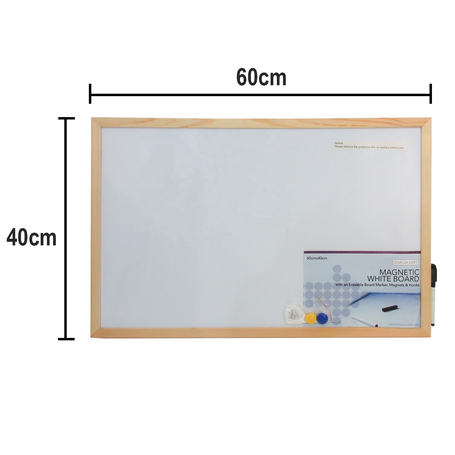 China Factory Cheap Price Standard Size 60c White Board Office Meeting Magnetic Wooden Frame Magic Whiteboard