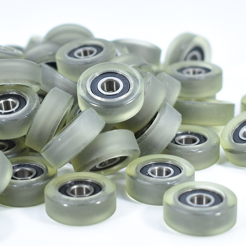 SEMEI conveyor belt making machine sliding wheel PU62522-5 5x22x5mm pu roller wheel with bearing