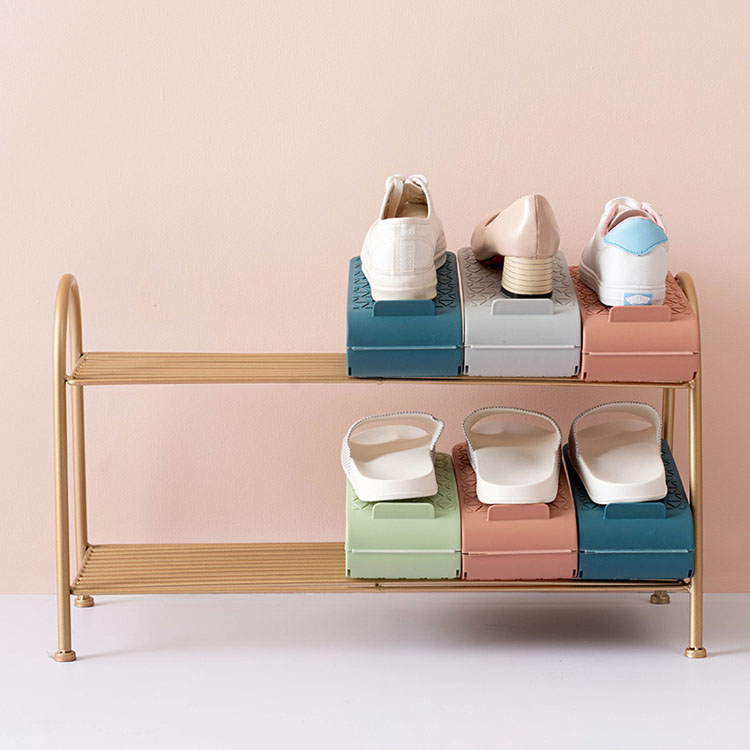 Novel Design Double-layer Shoe Rack Storage Space Saving Beautiful Slippers Storage Rack