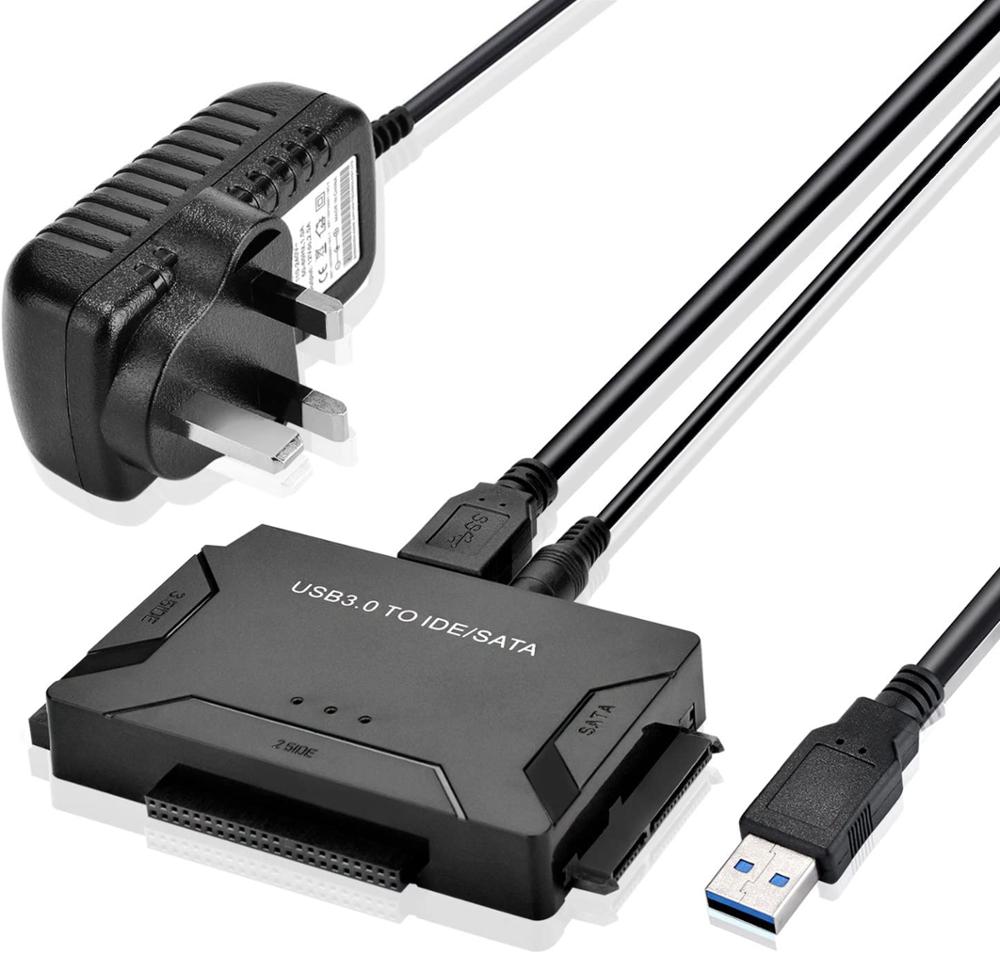 Переходник с USB 3,0 на IDE/SATA, адаптер жесткого диска с выключателем питания для жестких дисков 2,5/3,5 дюйма SATA/IDE SSD и 5,25 дюйма CD/DVD
