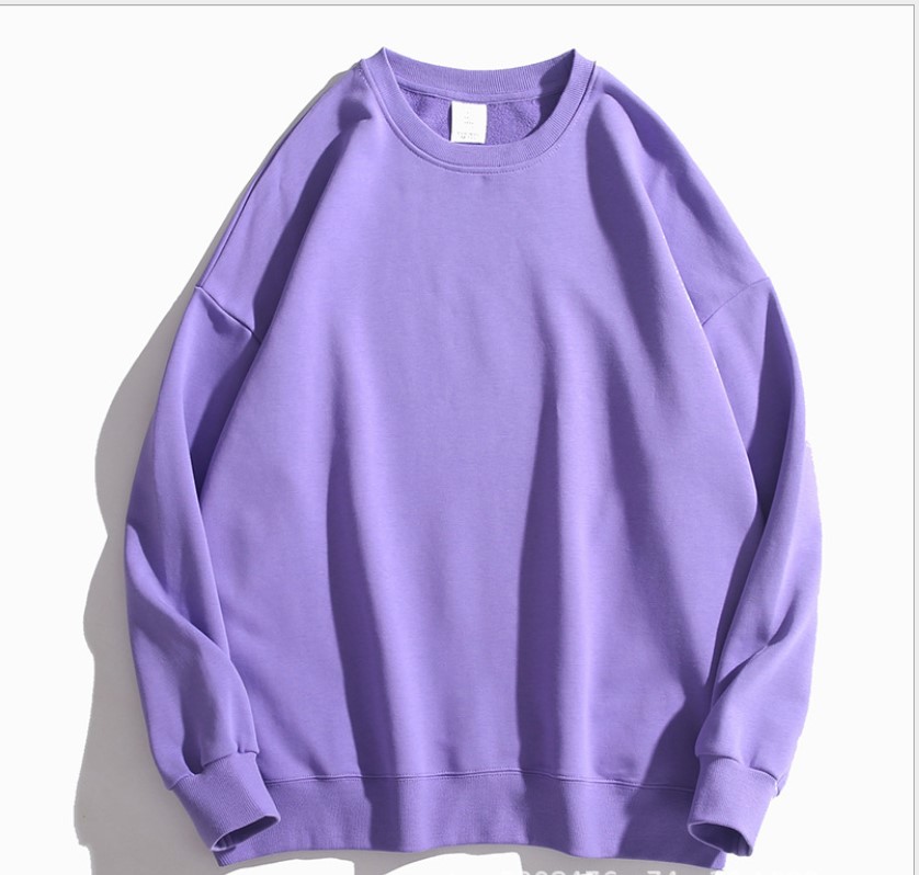 Oversize Unisex off shoulder round neck sweater cotton loose solid color custom women's sweater