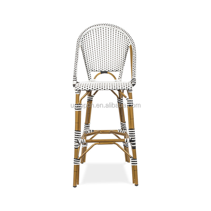 (SP-OC409) New Arrival Modern Metal Luxury Outdoor Rattan Bar Chair For Bar Table
