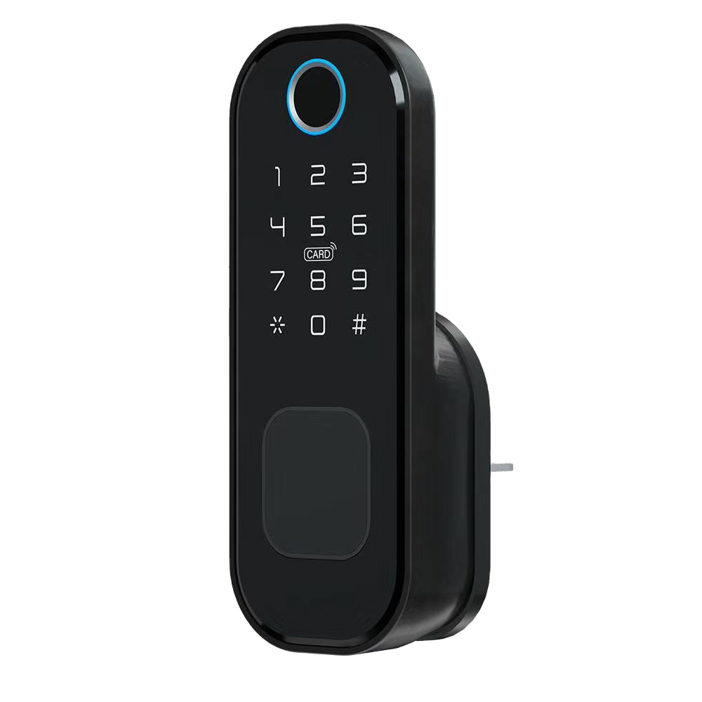 Waterproof Tuya WiFi Fingerprint Rim Lock Smart MF Card Digital Code Electronic Door Lock Home Security Mortise Lock