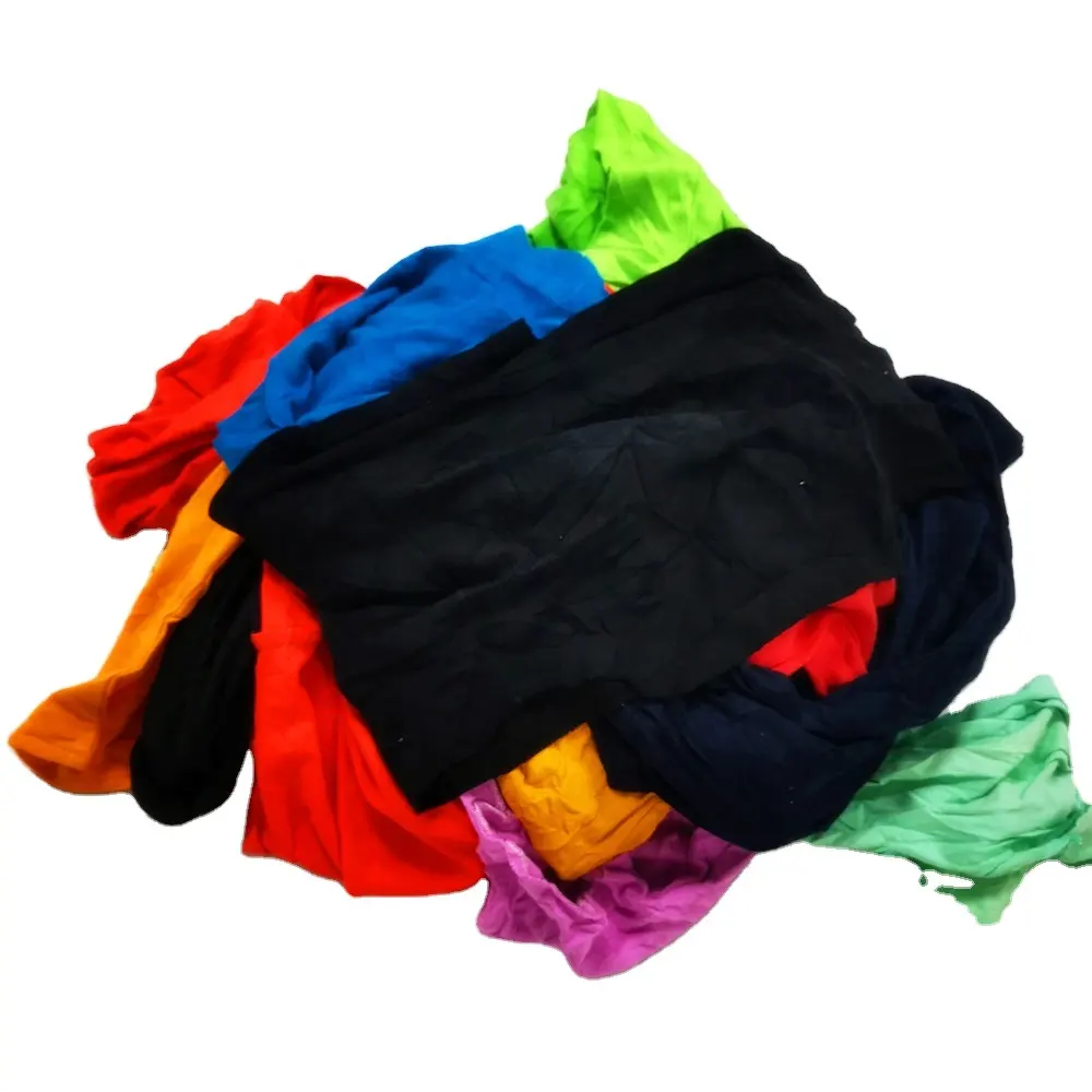 Industrial trapo 10kg Wiping Rags used recycled color cotton White Cleaning clothes waste mixed T-shirt rag