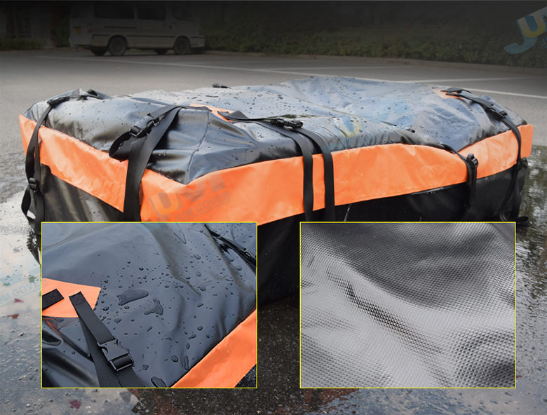 17 Cubic Feet Large Roofing Cargo Carrier Bags Waterproof Soft Rooftop Luggage Storage Box for Any Cars with Roof Rack Rails
