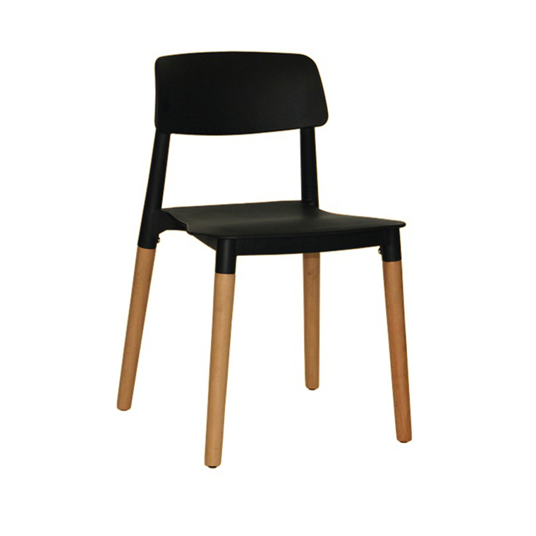 Free Sample Factory Price Plastic Restaurant Chairs Simple Design Wood Leg Cafe Chair