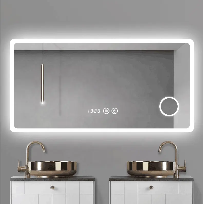Espejo LED Touch Screen Smart Wall Bathroom Mirror With LED Lights Espejo Con LED Luz