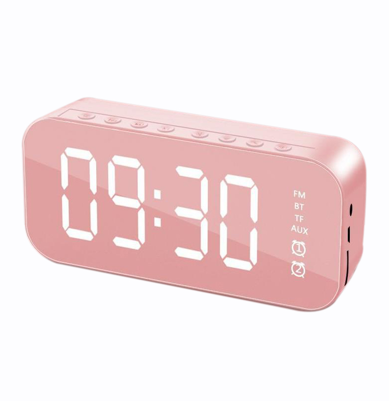 OEM logo Bluetooth Speaker Alarm with mirror Portable Wireless Speaker V5.0 3W Loud Stereo Sound Speaker for mobiles computor