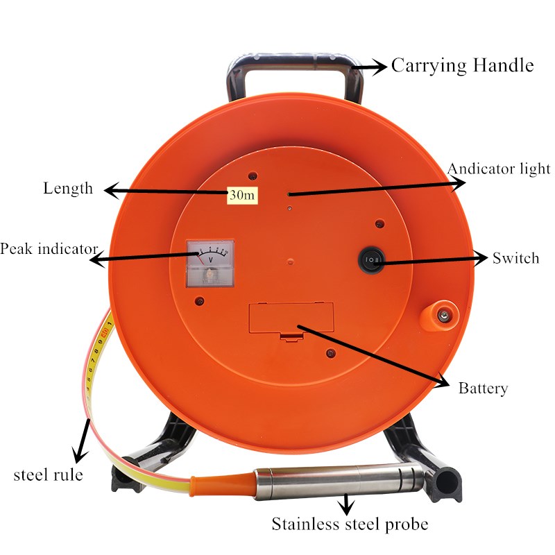 30-200 Meter Well Depth Sensor Cable Ruler Water Level Meter Underground Water Level Gauge