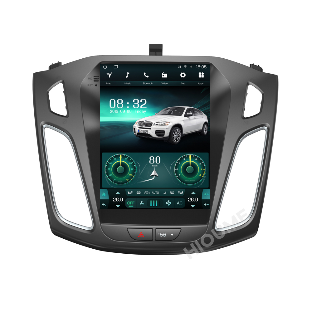 Автомобильный мультимедийный плеер, система на Android 10, 4 ядра, с вертикальным экраном 9,7 дюйма, GPS, Тесла, для Ford Focus 3 Mk 3