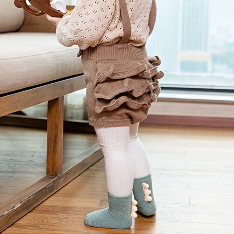 Wholesale dinosaur baby anti slip winter gripper Infant ribbed cotton children's sock