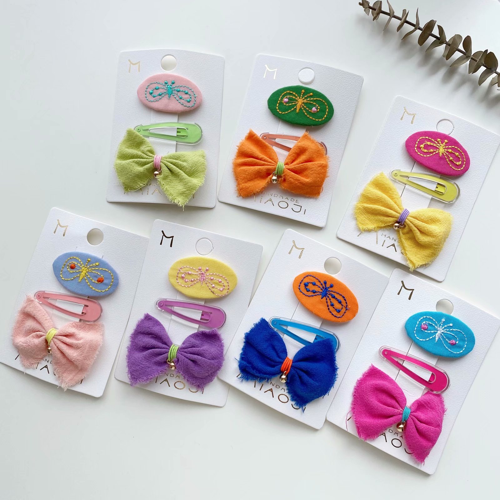 3 Pcs/Lot wholesale ready to ship kids hair accessories baby bow knot hair clip set for girls ribbon hairpins