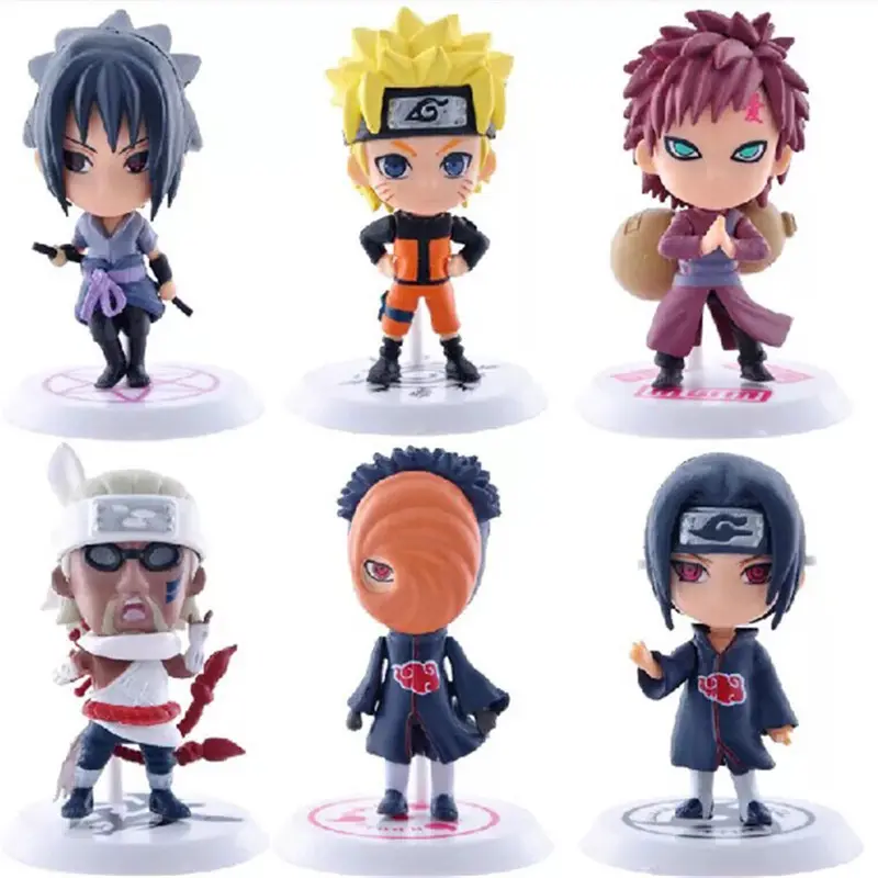 Wholesale high quality 6 style anime Narutos pvc action model figure toys Narutos action figure