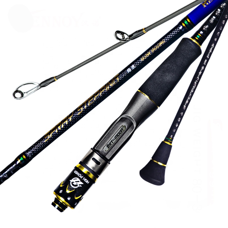 KY Solid Carbon Light Slow Jigging Rod 2 Short Section Carbon Travel Rod Spinning Fishing Rod