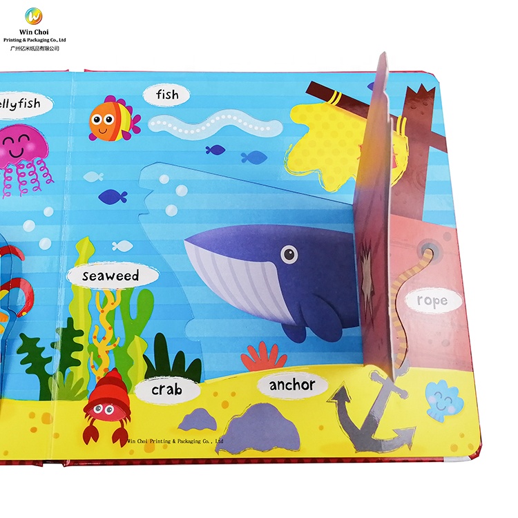 Children's lift the flap board books production printing children board book on demand