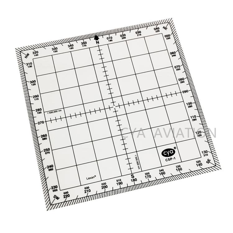 CYA CSP-1 Square Aviation Protractor for Pilots Student Map Marking Reading