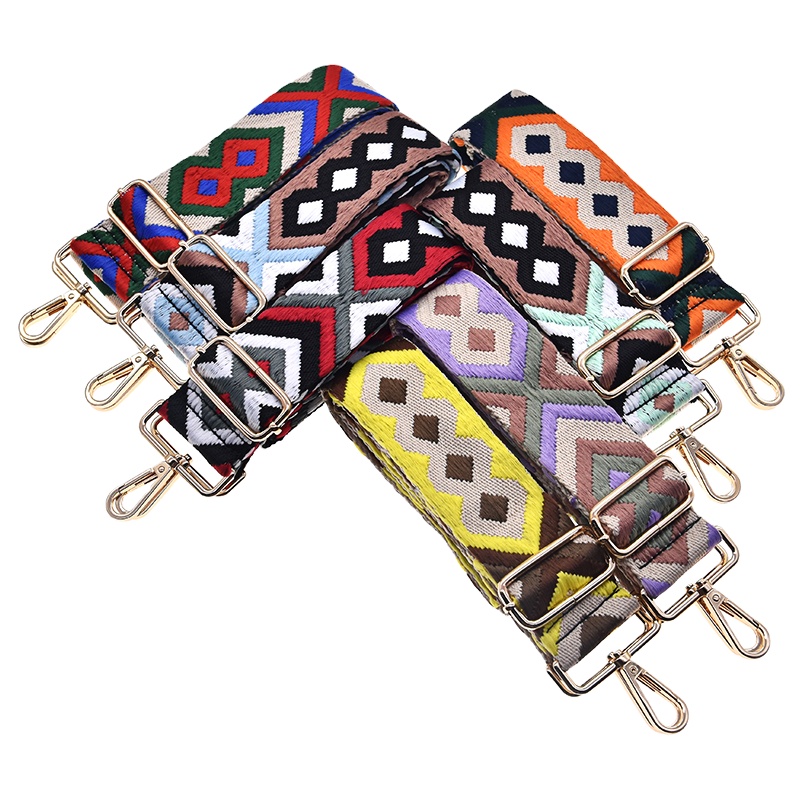 Women Nylon Shoulder Bag Straps Adjustable Wide Strap Parts Accesseries Rainbow Handbag Chain for Female handbag