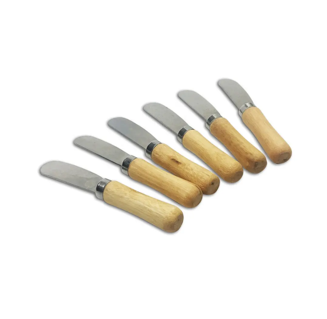 Promotion 8 Pieces Wood Handle Butter Spreader Set, 4 Inch Sandwich Cream Cheese Condiment Knives Set