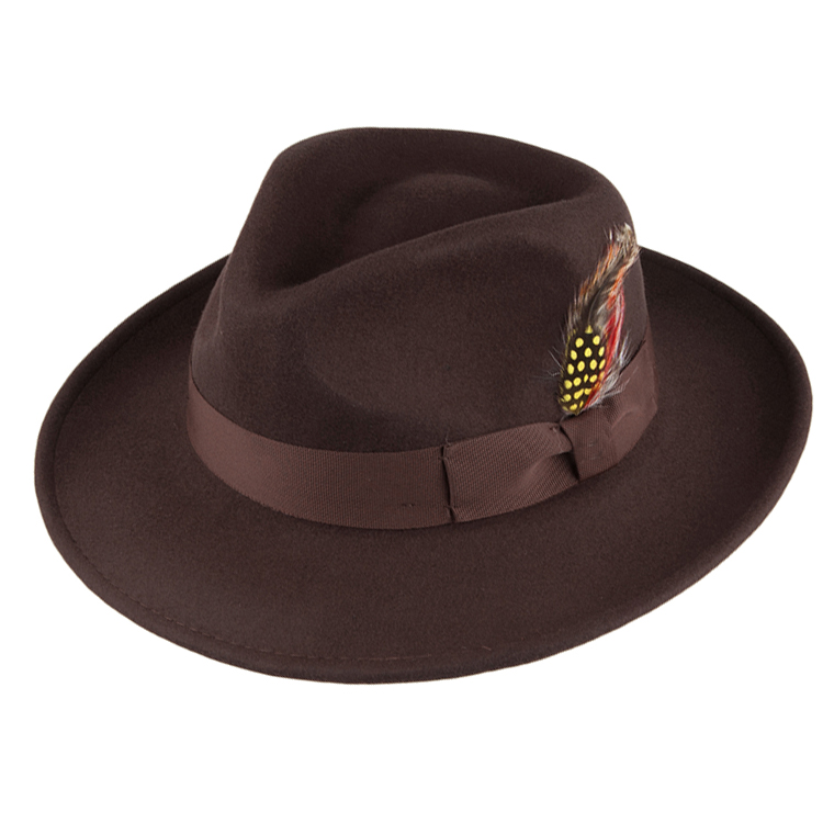 Fashion Mens Design Wide Brim 100% wool felt western cowboy hats 100%Wool Fedora hat