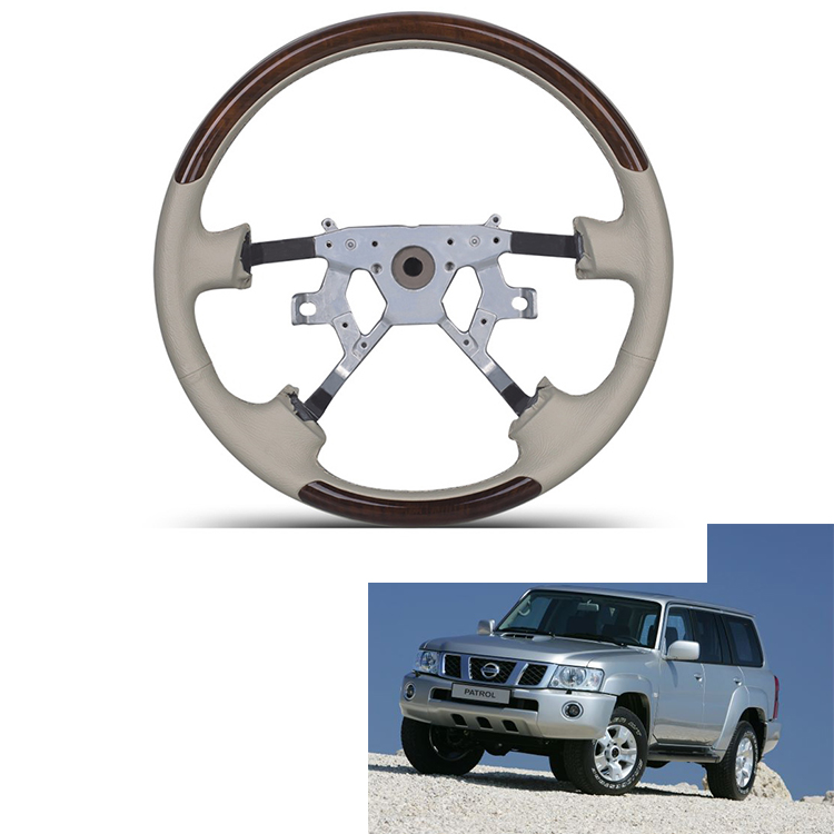 Hand сделано эксперт oem рулевого колеса для Nissan Patrol 2005 Y61 Leather с деревянной рулевого колеса