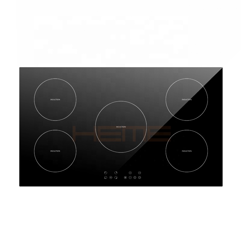 CE CB Certificate Kitchen Appliances Flex Zone 87cm 5 Burner Induction Cooktop Glass Panel Electric Induction Cooker With Timer