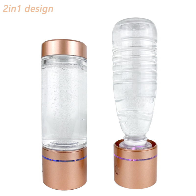 2 in 1 hyderogn maker 3000ppb H2 rich food grade PC cup Molecular SPE 7-layer platinum PEM hydrogen water generator bottle