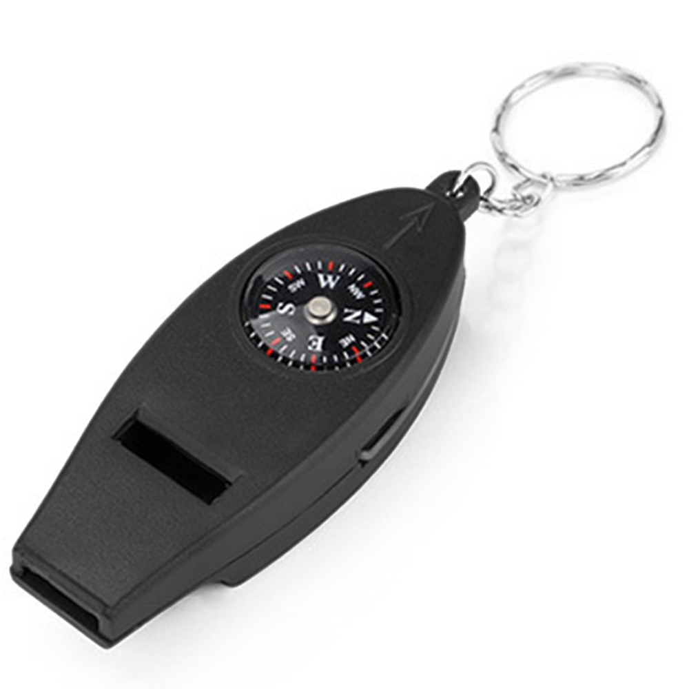Multifunction 4 in 1 Safety Whistle Compass Thermometer Magnifier