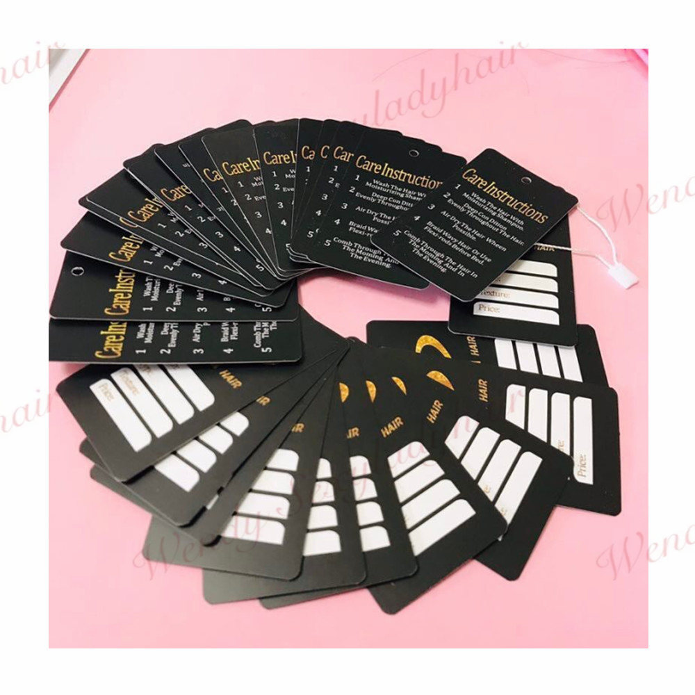 Labels For Bundles Of Hair Custom Logo Paper Hang tags Card Wigs Wrapping Hair Bundle Tags