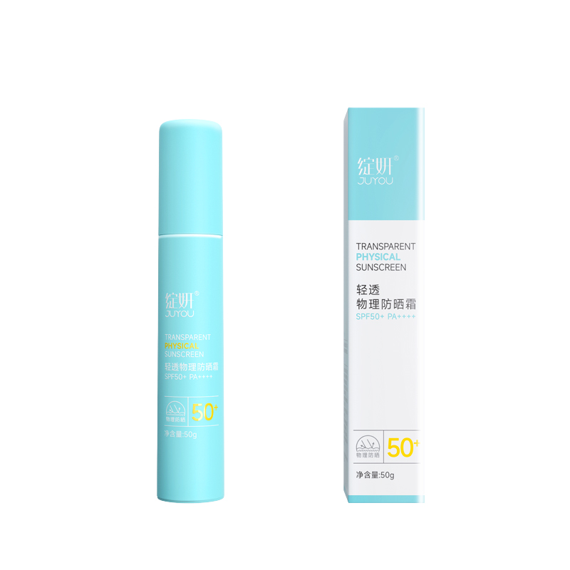Новая формула Oem/Odm физический солнцезащитный крем Juyou Spf50 Pa ++++ легкий свежий отбеливающий солнцезащитный крем