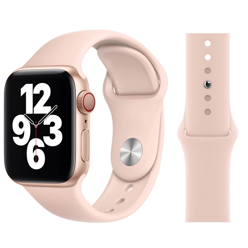 Ремешок для часов Apple Watch Series 7 6 5 38 40 41 42 44 45 мм, классический спортивный мягкий силиконовый браслет для Iwatch Series 7