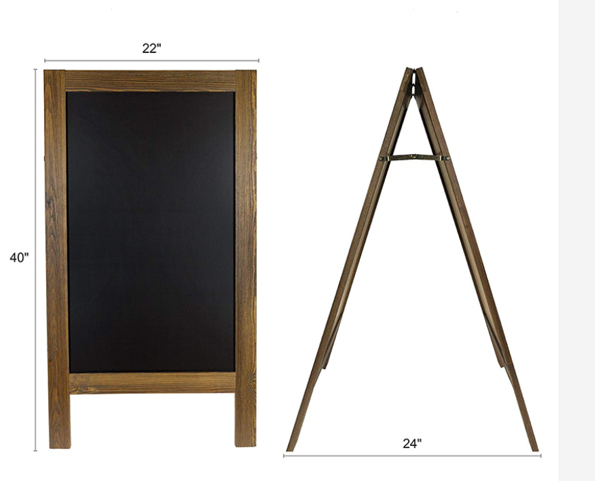 A set of 2 pack rustic&vintage Style Mini Tabletop Chalkboard Signs with Removable Wood Base Stands