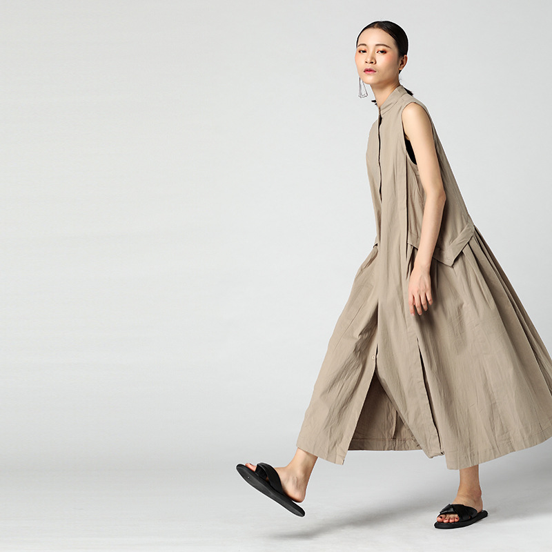 Tongrui Fashion 2021 Wholesale Casual Linen Dress For Women SLEEVELESS