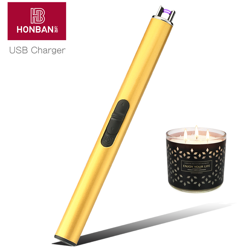 HONBAN HB-109 New Arrival Fireless Electric Rechargeable Kitchen BBQ Candle Arc Lighters