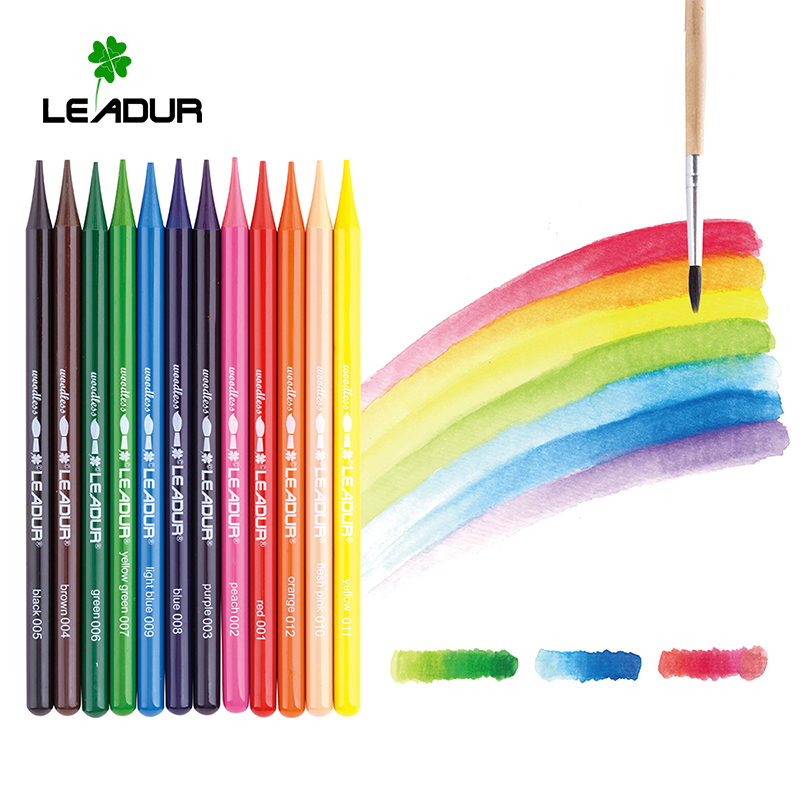 Artist Supplier 12/24/36 colors woodless colored pencil water color pencil Watercolor Pencil Set for Coloring Books
