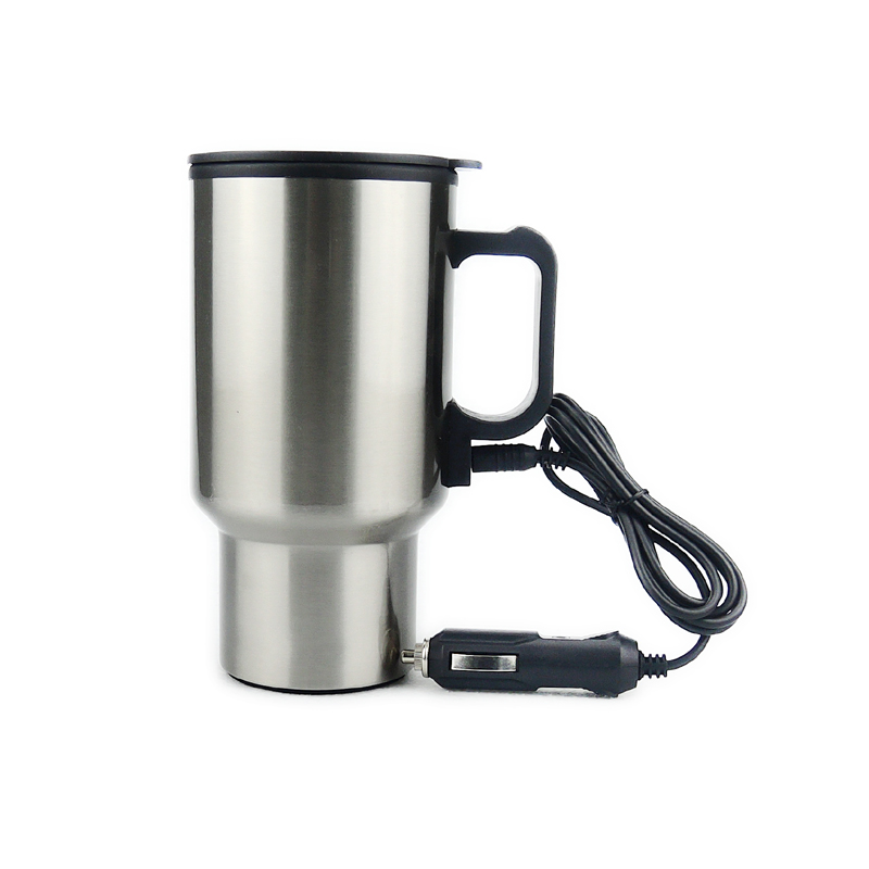 16oz Stainless Steel 12V Adapter Heated Car Mug For Travel Camping