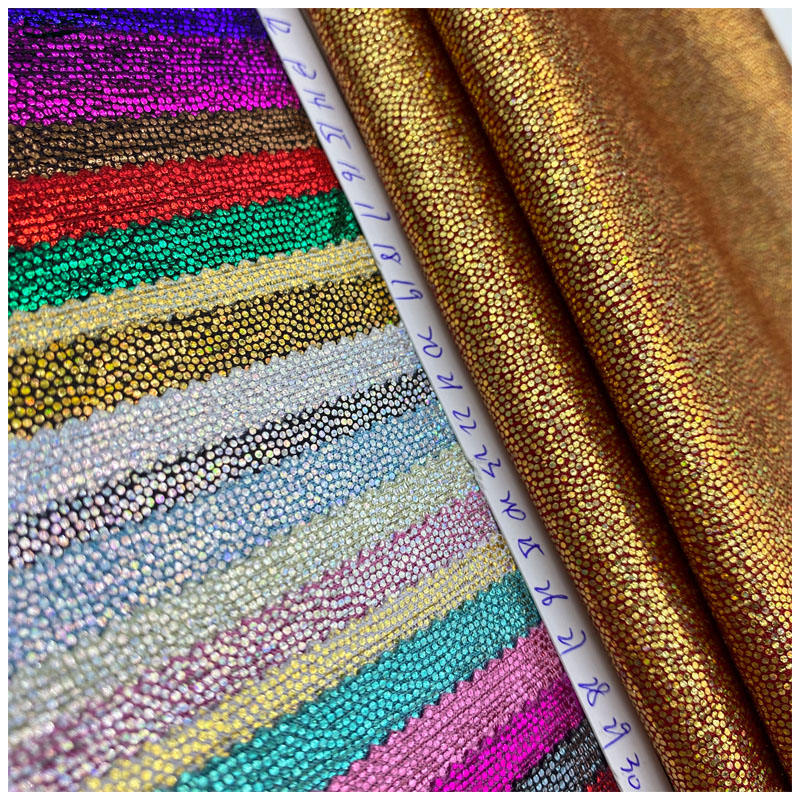 Custom Wholesale High Quality Polyester Metal Gilding Liquid Metallic Plain Shiny Silky Glittering Satin Fabric For Dress