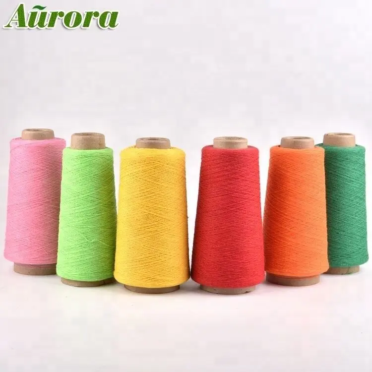 Blended Yarn Colorful 20s TC/CVC Cotton Polyester Blended Peach Colored Yarn Colors For Knitting Socks