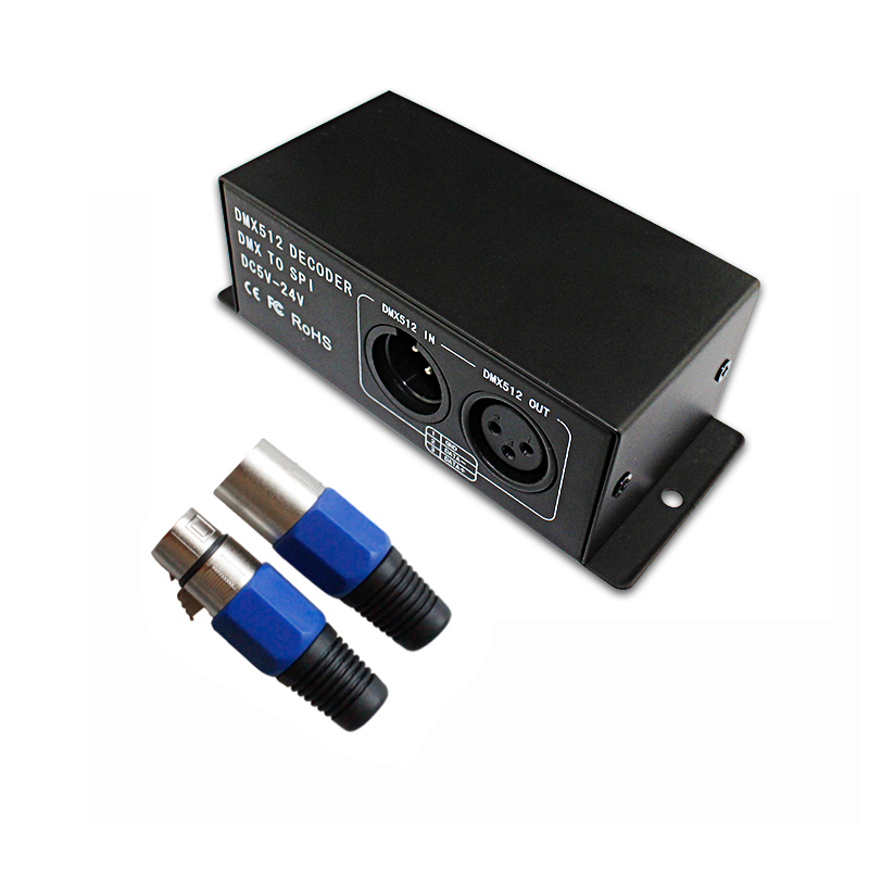 Декодер DMX 512, декодер spi, автоматическая адресация и переключатель кодов 2811/2812/1903/1809, полноцветный декодер dmx512 DC5-24V