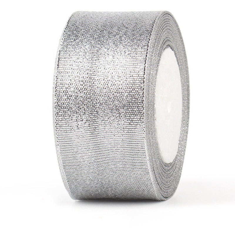 Wholesale factory direct selling custom logo gold and silver personalized polyester ribbon