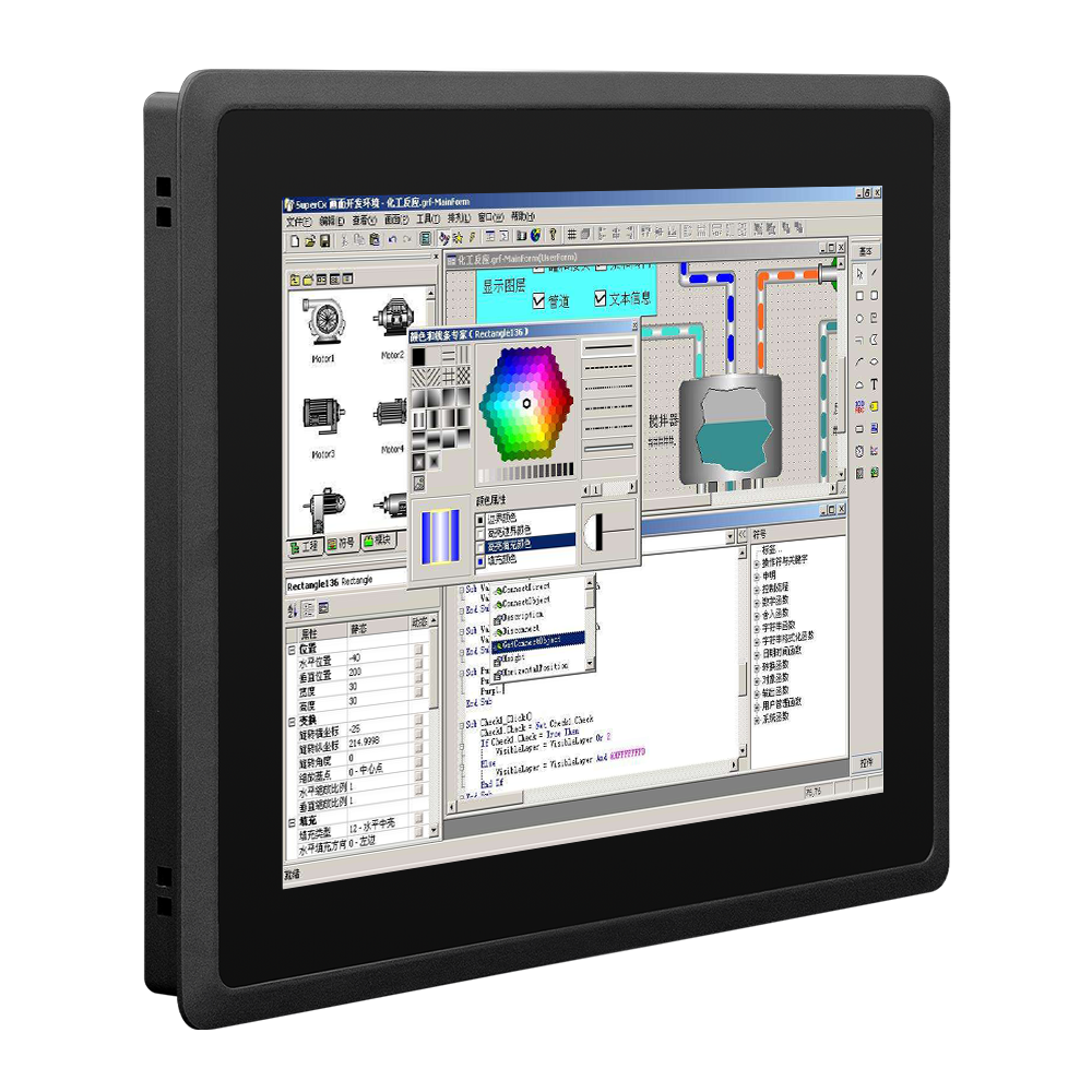 12'' 350 cd/m2 400:1 contrast ratio and VGA/DVI port touch all in one computer quad core panel pc android industrial panel pc