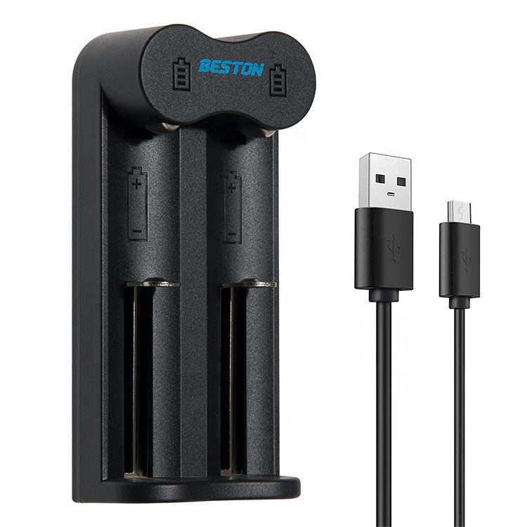 Slim 2 Bay USB Universal Smart 18650 Rechargeable Fast Battery Charger for 3.7V Lithium ion 21700 26650 20700 14500 1850 Battery