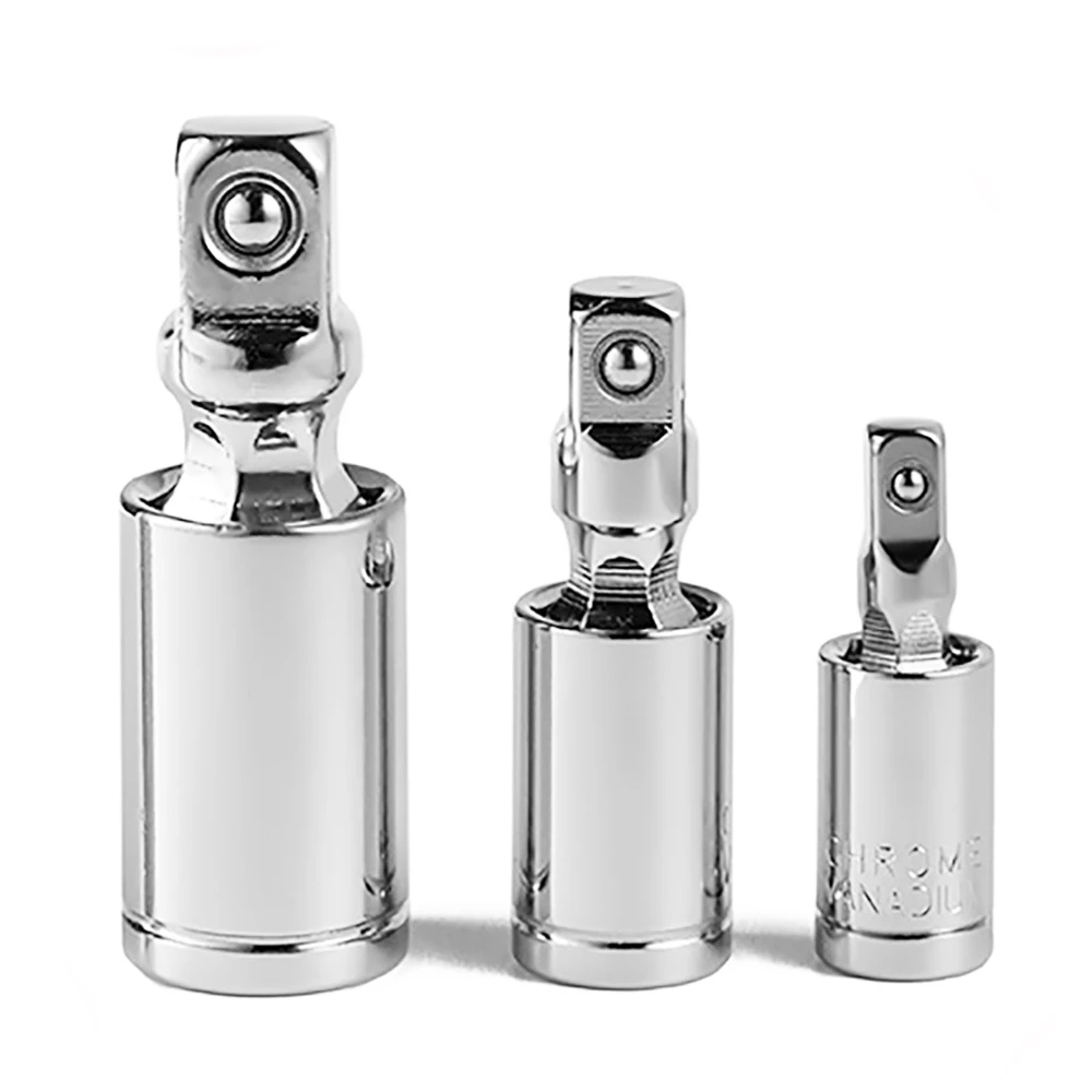 1/4" 3/8" 1/2" Universal Joint Set Ratchet Angle Extension Bar Socket Adapter Manual And Pneumatic Bendable Adapter Socket Tools