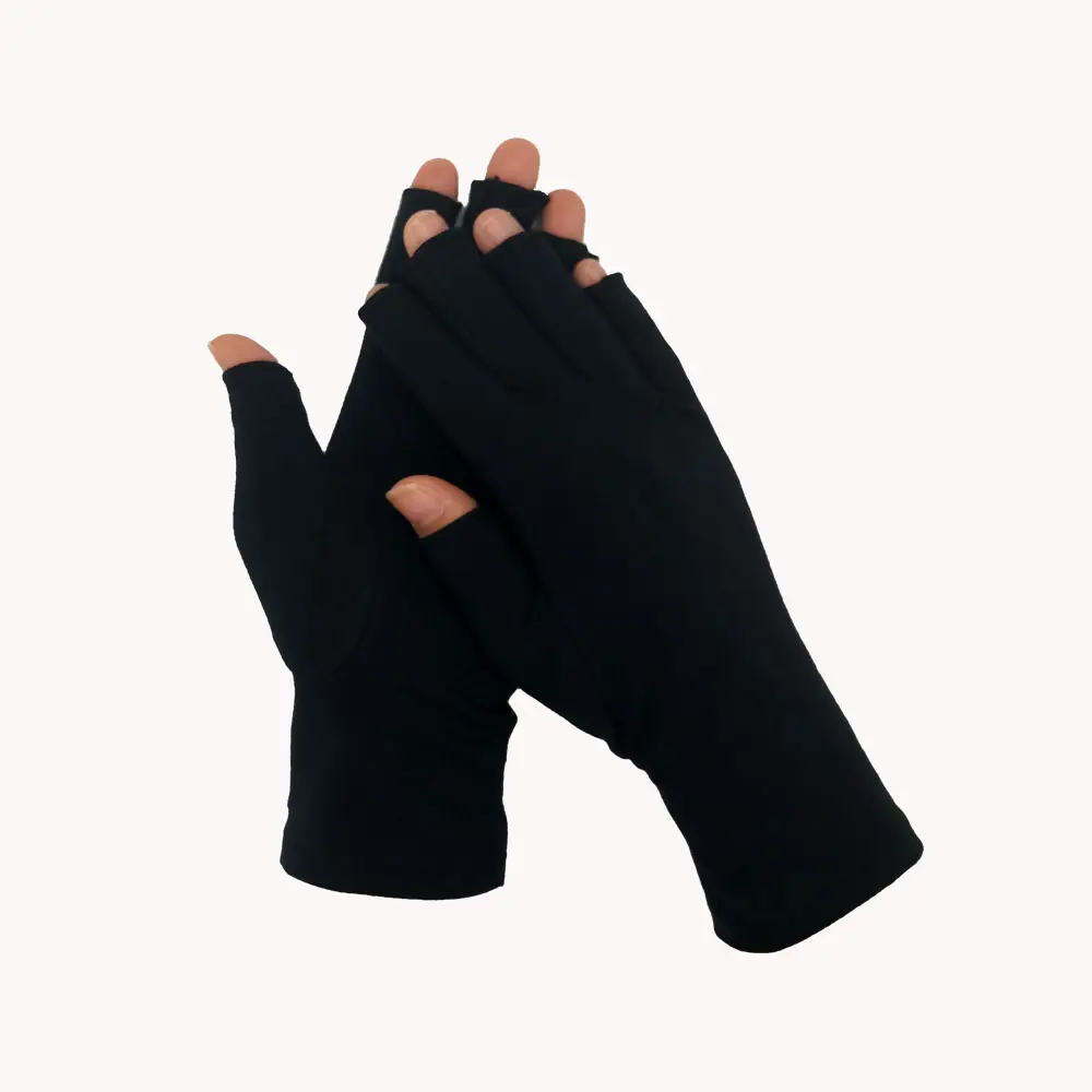 Black Grey Tendonitis Arthritis Fingerless Hand Thumb Women Men Compression Gloves