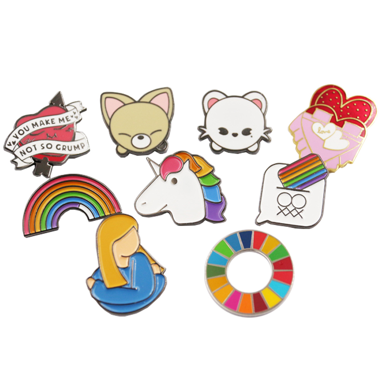 Wholesale custom high quality hard enamel badge cartoon Anime cute metal lapel pin badge