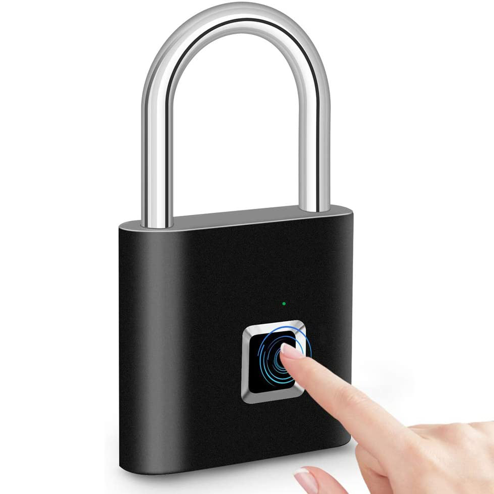 Оптовая продажа, низкая цена, портативный USB-перезаряжаемый IP65 Водонепроницаемый умный биометрический замок из цинкового сплава без ключа, сканер отпечатка пальца для багажа