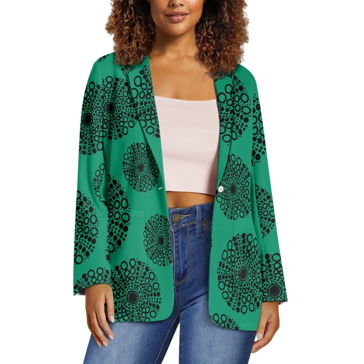 Popular Women's Casual Suit Jacket Custom Hawaiian Style Sea Urchin Prints Office Ladies Business Suit Jacket Print On Demand