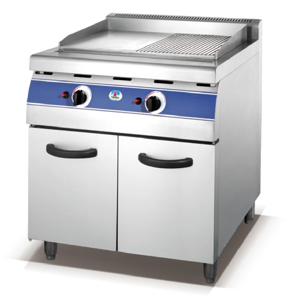 HGG-92 Commercial Gas Half-Grooved Griddle with Cabinet Portable Gas Grill