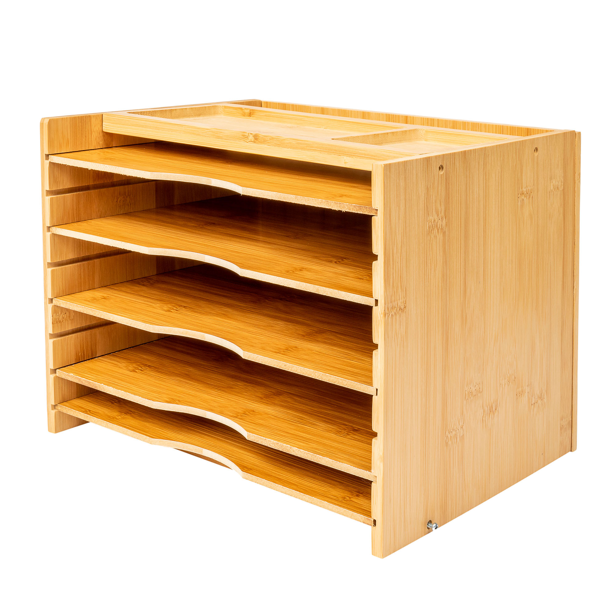 High Quality Bamboo Wood Office Supplies Desk Organizer Storage Baskets