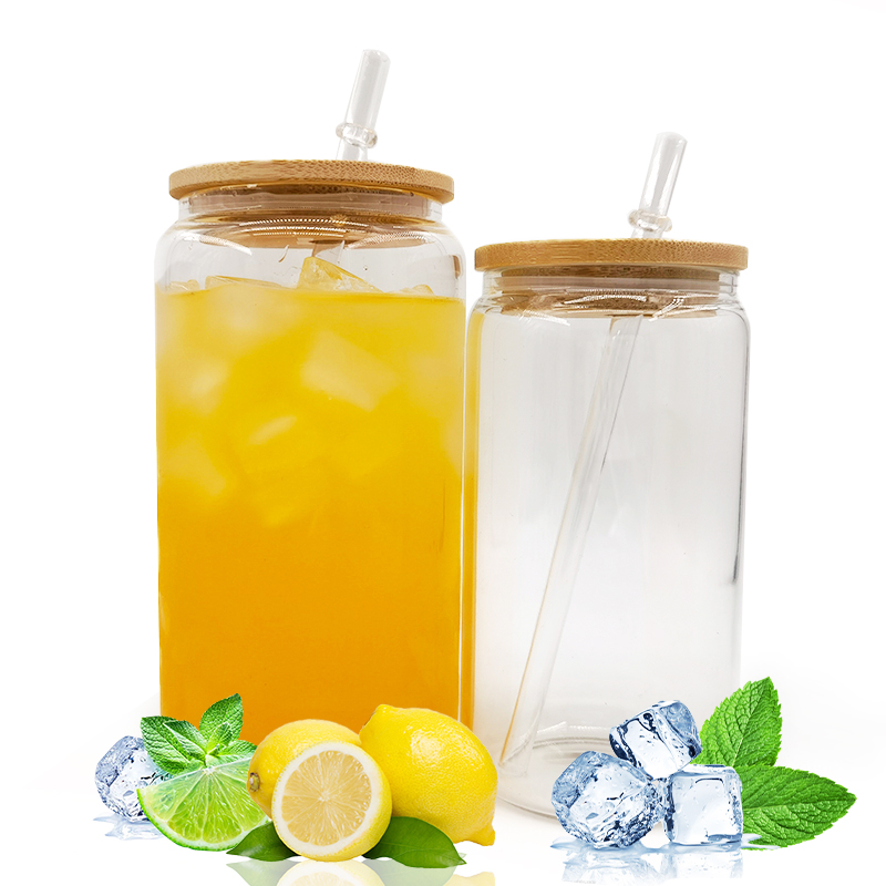 У нас в наличии 12oz 16oz соды поп прозрачный шумовой фильтр пива сублимации напитков стеклянные чашки с крышкой и соломы бокал